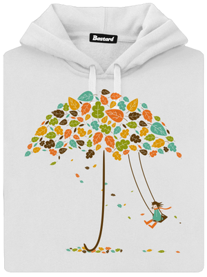 Ősz női kenguruzsebes pulóver White