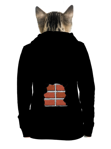 Téglák cipzáras női pulóver Black