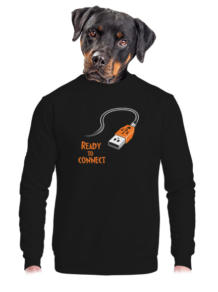 USB csatlakozás unisex crewneck Black