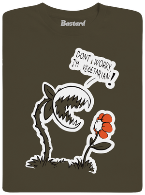 Vegetáriánus férfi hosszú ujjú póló Urban Khaki