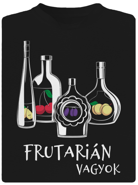 Frutarián férfi sportpóló Black