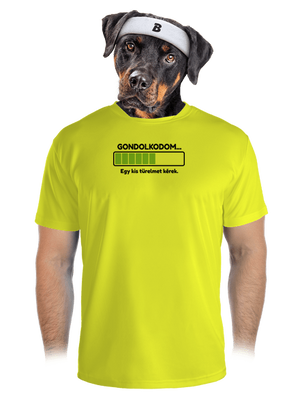 Gondolkodom férfi sportpóló Neon Yellow
