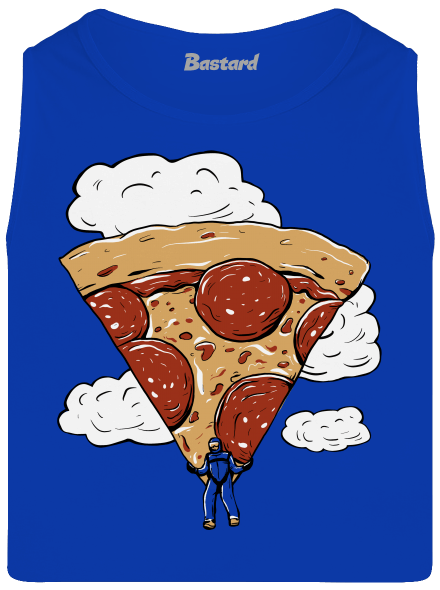 Pizza ejtőernyős férfi trikó Royal Blue