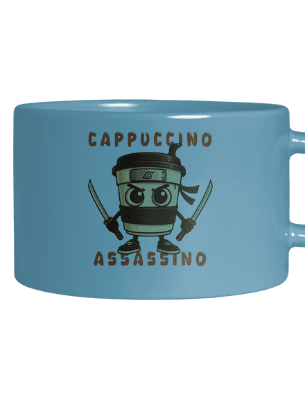 Cappuccino Assasino – Italian Brainrot macaron bögre Blue Macaron