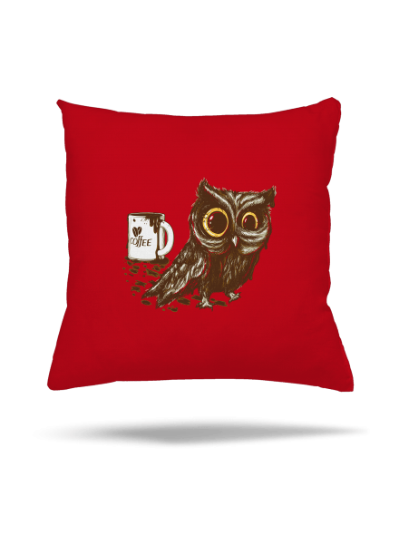 Koffeinfüggő bagoly párna Red