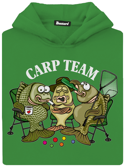 Carp Team gyerek kenguruzsebes pulóver Kelly Green AWD