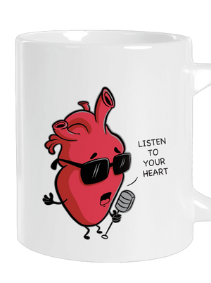 Listen to your heart nagy bögre White