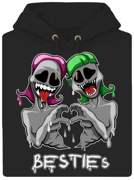 Besties unisex prémium pulóver Dark Black