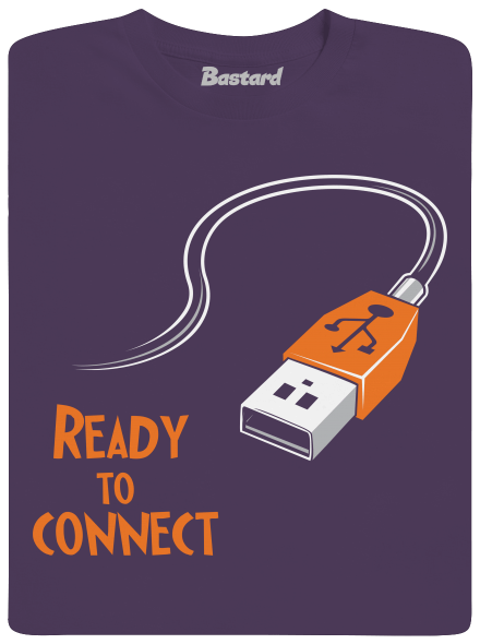 USB csatlakozás férfi póló Urban Purple