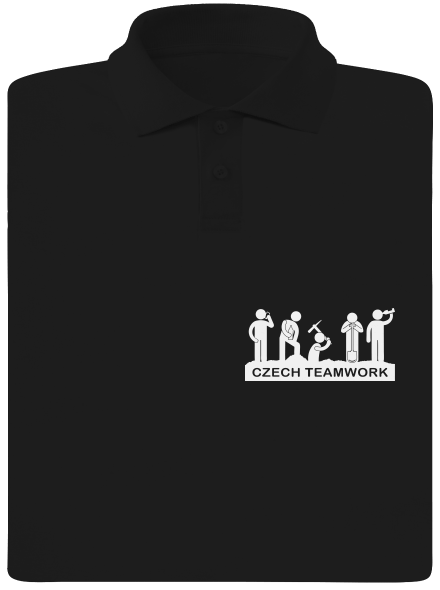 Czech Teamwork férfi pólóingek Black