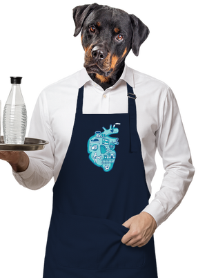 Érte dobog a szív kötény Navy