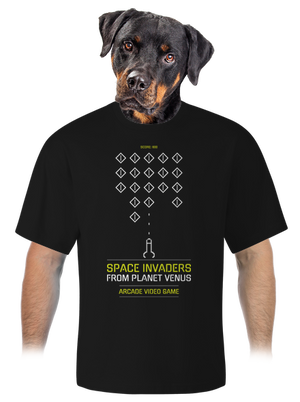 Space Invaders unisex túlméretezett póló Black