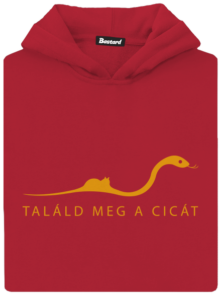 Találd meg a cicát gyerek kenguruzsebes pulóver Fire Red