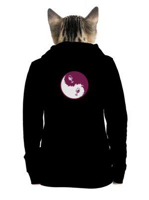 Yin Yang bor cipzáras női pulóver Black
