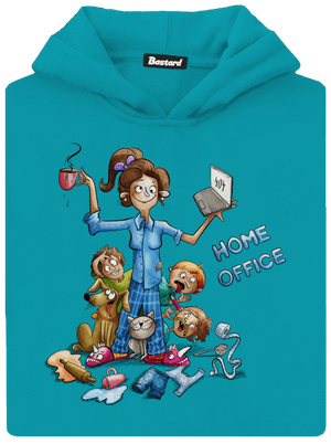 Anyukák home office gyerek kenguruzsebes pulóver Hawaiian Blue