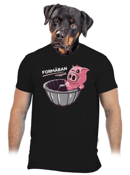 Formában férfi póló Black