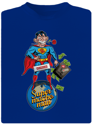 Supermachoman férfi sportpóló Royal Blue Mal