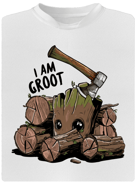 I Am Groot férfi sportpóló White