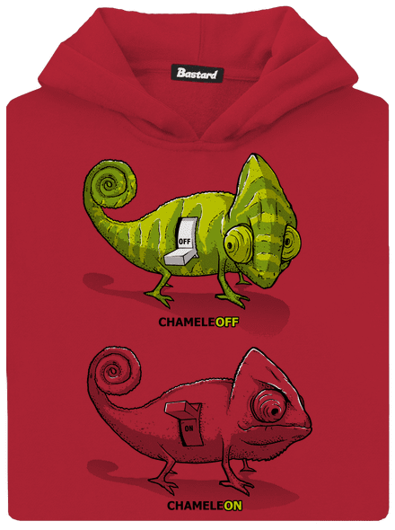 ChameleON ChameleOFF gyerek kenguruzsebes pulóver Fire Red