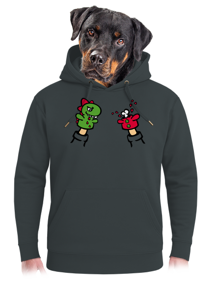 Mániákusok unisex prémium pulóver Charcoal