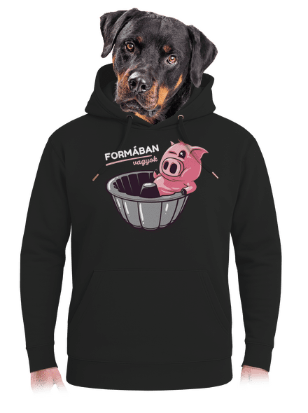 Formában unisex prémium pulóver Dark Black