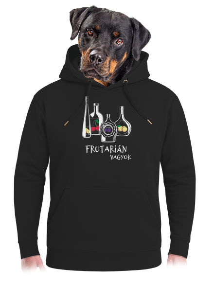 Frutarián unisex prémium pulóver Dark Black