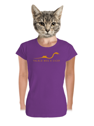 Találd meg a cicát prémium női póló Purple