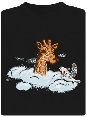 Zsiráf a felhőkben gyerek sport póló Black