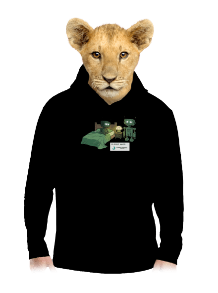 Robot romantika gyerek kenguruzsebes pulóver Black