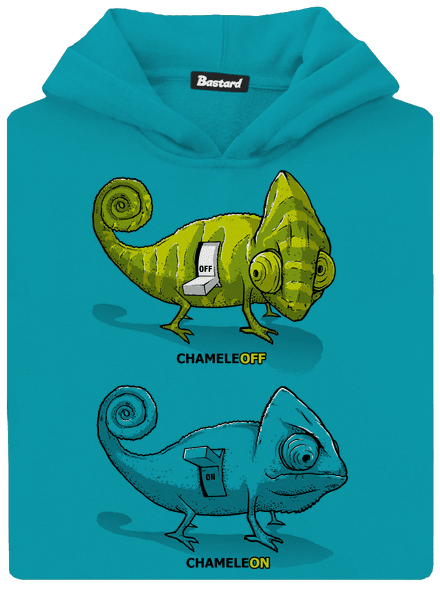 ChameleON ChameleOFF gyerek kenguruzsebes pulóver Hawaiian Blue