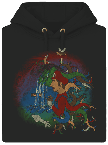 Marios trip unisex prémium pulóver Dark Black