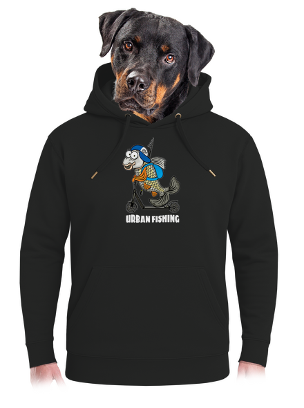 Urban fishing unisex prémium pulóver Dark Black