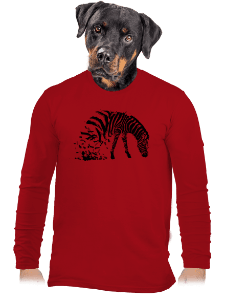 Zebra szerelem férfi hosszú ujjú póló Red