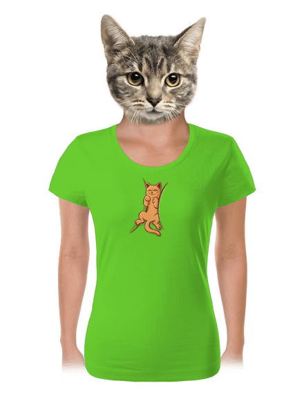 Alvó cica női póló Apple Green