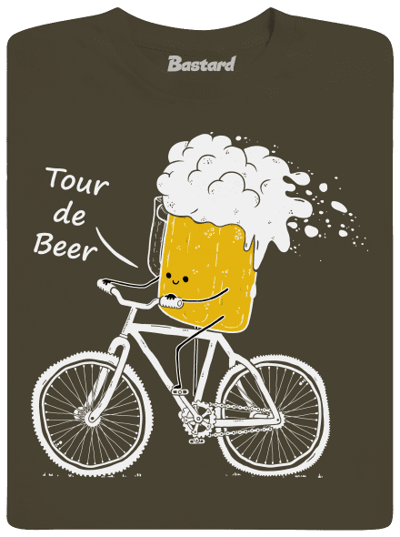 Tour de beer férfi hosszú ujjú póló Urban Khaki