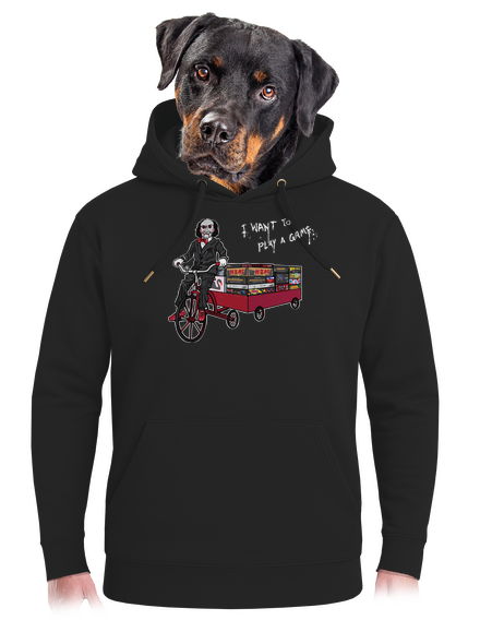 I want to play a game unisex prémium pulóver Dark Black