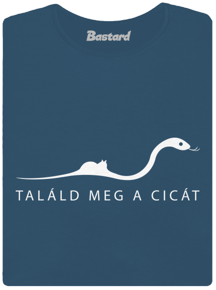 Találd meg a cicát prémium női póló Petrol Blue