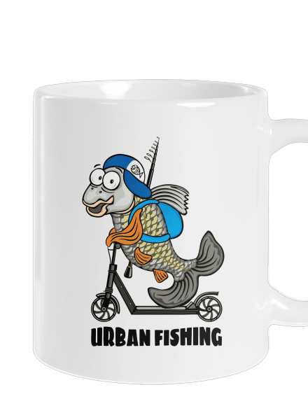 Urban fishing hagyományos bögre White