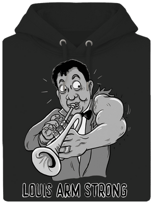 Louis Armstrong unisex prémium pulóver Dark Black