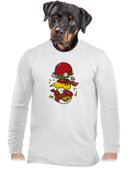 Pokémon burger férfi hosszú ujjú póló White
