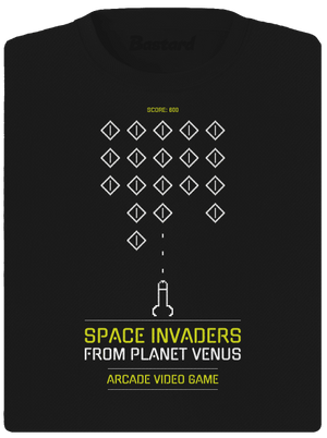 Space Invaders női sportpóló Black