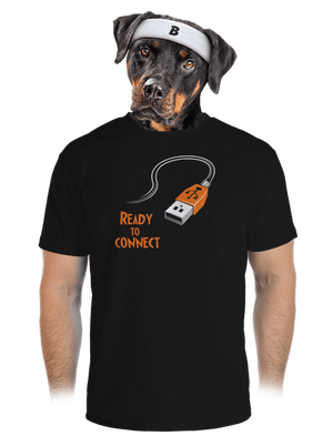 USB csatlakozás férfi sportpóló Black
