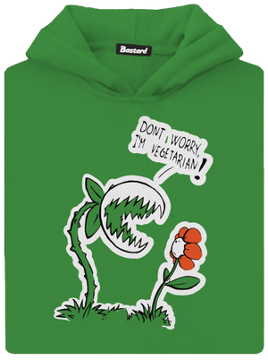 Vegetáriánus gyerek kenguruzsebes pulóver Kelly Green AWD