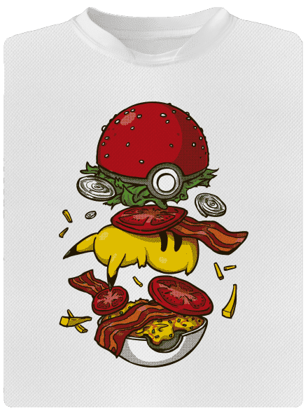Pokémon burger férfi sportpóló White