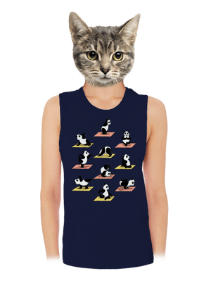 Panda jóga női bővített trikó Navy