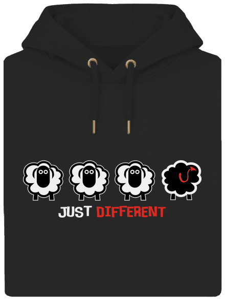 Fekete bárány unisex prémium pulóver Dark Black