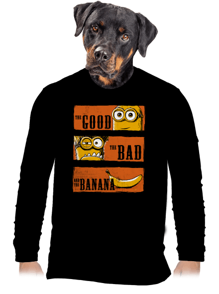 A Jó, a Rossz és a Banán férfi hosszú ujjú póló Black