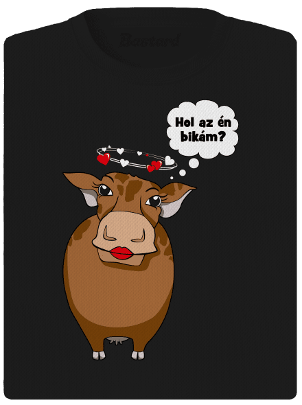 Tehén és bika női sportpóló Black