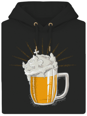 Sörkirály unisex prémium pulóver Dark Black