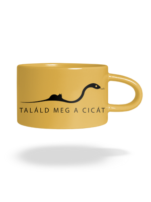 Találd meg a cicát macaron bögre Yellow Macaron